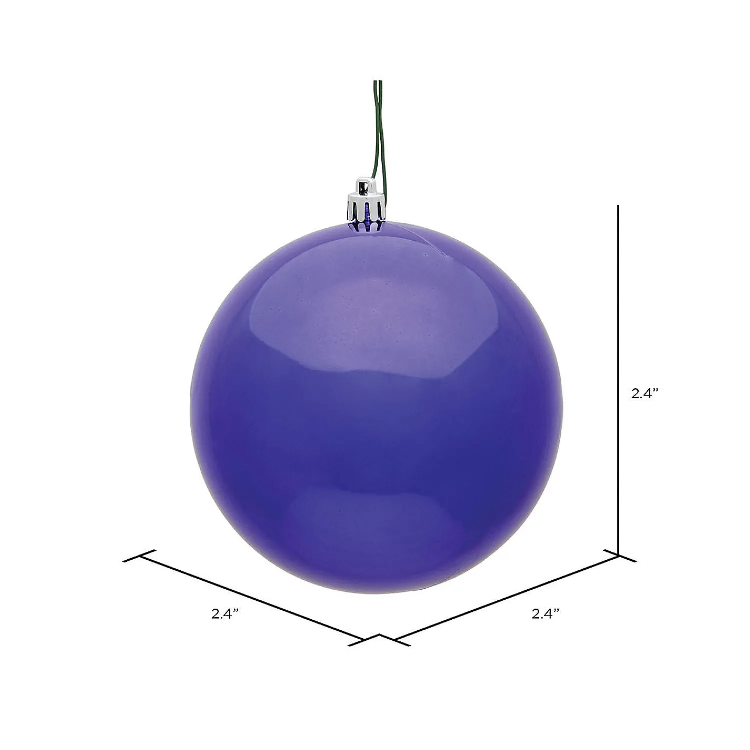 vickerman_shatterproof__p_4.webp Vickerman Shatterproof 2.4" Purple Shiny Ball Christmas Ornament, 24 Per Bag<Oriental Trading Best Sale