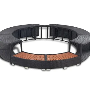 Vidaxl Black Poly Rattan Spa Surround<Oriental Trading Discount