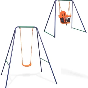 Vidaxl 2-In-1 Single Swing And Toddler Swing Orange<Oriental Trading Online