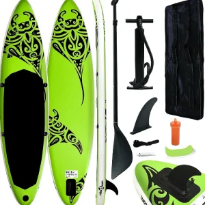 Vidaxl Inflatable Stand Up Paddleboard Set 144.1"X29.9"X5.9" Green<Oriental Trading New