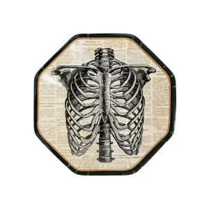 Vintage Halloween Party Skeleton Octagonal Paper Dessert Plates - 8 Ct.<Oriental Trading Outlet