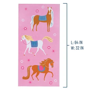 Wildkin Horses 100% Cotton Beach Towel<Oriental Trading Clearance