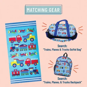 Wildkin Trains, Planes & Trucks 100% Cotton Beach Towel<Oriental Trading Flash Sale