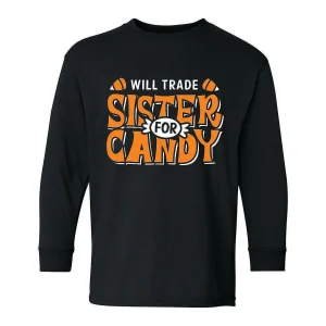 Will Trade Sister For Candy Youth Long Sleeve Shirt<Oriental Trading Cheap