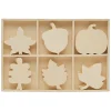 Oriental Trading Building Blocks*Woodpeckers Crafts, Diy Unfinished Wood Autumn Cutouts Tray, Pack Of 2