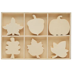 Oriental Trading Building Blocks*Woodpeckers Crafts, Diy Unfinished Wood Autumn Cutouts Tray, Pack Of 2