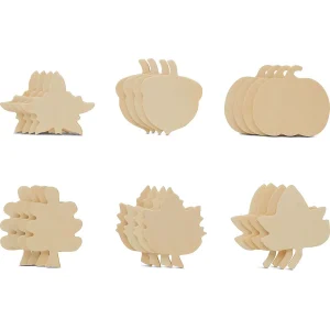 Oriental Trading Building Blocks*Woodpeckers Crafts, Diy Unfinished Wood Autumn Cutouts Tray, Pack Of 2