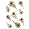 Oriental Trading Temporary Tattoos*Wrapables Celebrity Inspired Temporary Tattoos In Metallic Gold Silver And Black, Large, Pheasant Feathers