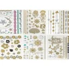 Oriental Trading Temporary Tattoos*Wrapables® Celebrity Inspired Temporary Tattoos In Metallic Gold Silver And Black (6 Sheets), Large, Marine Animals