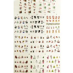 Oriental Trading Temporary Tattoos*Wrapables Christmas Water Slide Nail Art Decals Water Transfer Nail Decals (11 Designs/220 Nail Decals)