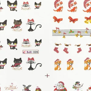 Oriental Trading Temporary Tattoos*Wrapables Christmas Water Slide Nail Art Decals Water Transfer Nail Decals (11 Designs/220 Nail Decals)