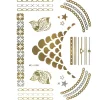 Oriental Trading Temporary Tattoos*Wrapables Large Metallic Gold Silver And Black Body Art Temporary Tattoos, Statement Necklace, Chains, Bands
