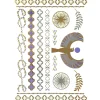 Oriental Trading Temporary Tattoos*Wrapables Large Metallic Gold Silver And Black Body Art Temporary Tattoos, Starburst, Goddess, Clovers