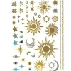Oriental Trading Temporary Tattoos*Wrapables Large Metallic Gold Silver And Black Body Art Temporary Tattoos, Sun, Moon, Stars