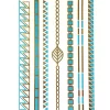 Oriental Trading Temporary Tattoos*Wrapables Large Metallic Gold Silver And Black Body Art Temporary Tattoos, Geo-Leaf Bands