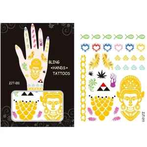 Oriental Trading Temporary Tattoos*Wrapables Metallic Body Art Hand Tattoos, Exotic