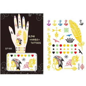 Oriental Trading Temporary Tattoos*Wrapables Metallic Body Art Hand Tattoos, Majestic