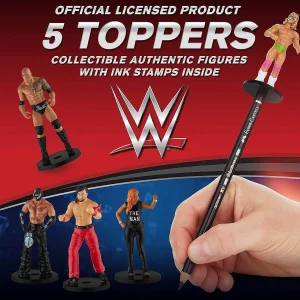 Oriental Trading Character Toys*Wwe Pencil Toppers 5Pk Nakamura Mysterio Rock Becky Lynch Ultimate Warrior Warrior Pmi International