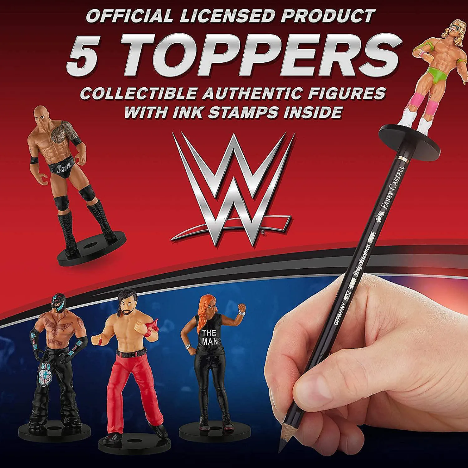 wwe_pencil_toppers_pk_nak_3.webp Oriental Trading Character Toys*Wwe Pencil Toppers 5Pk Nakamura Mysterio Rock Becky Lynch Ultimate Warrior Warrior Pmi International