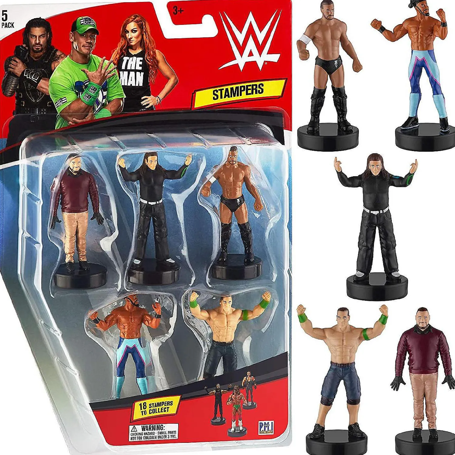 wwe_wrestler_stampers_pk__0.webp Oriental Trading Character Toys*Wwe Wrestler Stampers 5Pk Hardy Kofi Kingston John Cena Finn Wyatt Pmi International