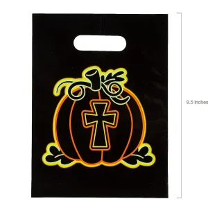 7" X 9 1/2" Bulk 50 Pc. Neon Christian Pumpkin Goody Bags<Oriental Trading Discount