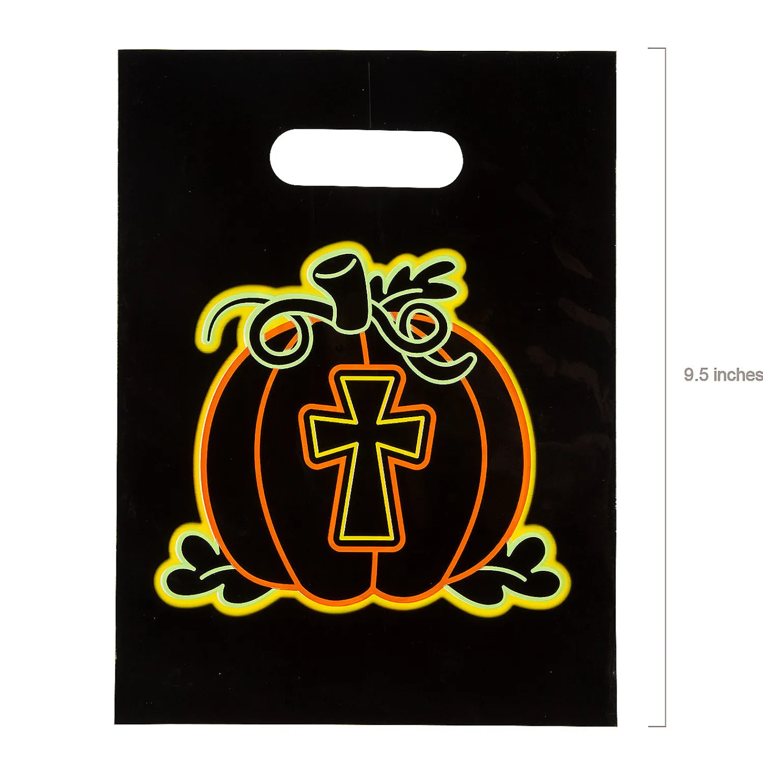 x___bulk__pc_neon_christ_1.webp 7" X 9 1/2" Bulk 50 Pc. Neon Christian Pumpkin Goody Bags<Oriental Trading Discount