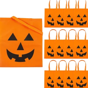 15" X 16 1/2" Large Jack-O'-Lantern Tote Bags - 12 Pc.<Oriental Trading Discount