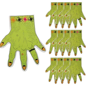 9 1/2" X 11 1/2" Monster Hand-Shaped Plastic Treat Bags - 12 Pc.<Oriental Trading Discount