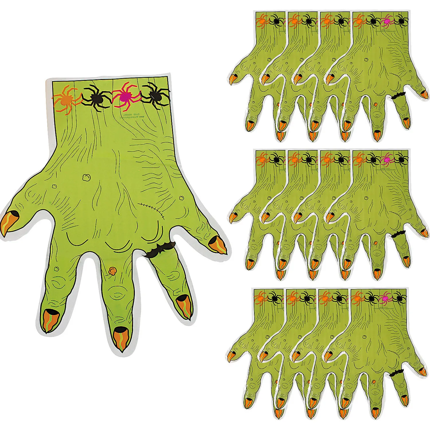 x___monster_handshaped__0.webp 9 1/2" X 11 1/2" Monster Hand-Shaped Plastic Treat Bags - 12 Pc.<Oriental Trading Discount