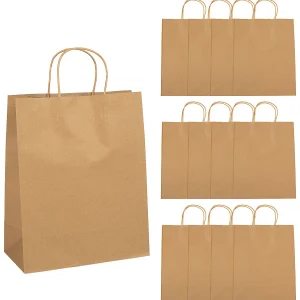 10 1/2" X 5 1/4" X 13" Large Brown Kraft Paper Gift Bags - 12 Pc.<Oriental Trading Best