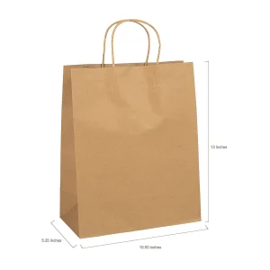 10 1/2" X 5 1/4" X 13" Large Brown Kraft Paper Gift Bags - 12 Pc.<Oriental Trading Best