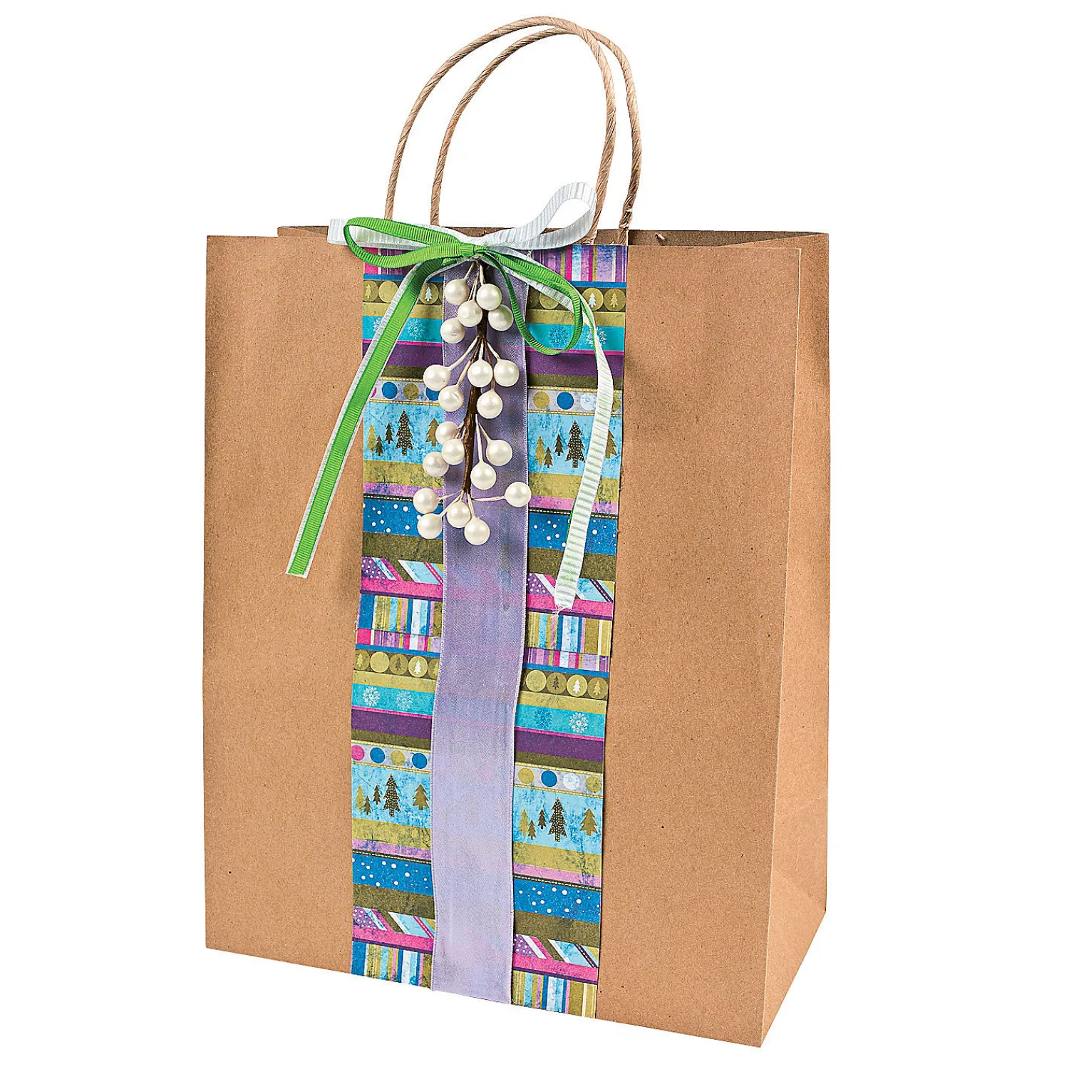x___x__large_brown_kraf_2-1.webp 10 1/2" X 5 1/4" X 13" Large Brown Kraft Paper Gift Bags - 12 Pc.<Oriental Trading Best