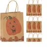 6 1/2" X 3 1/4" X 9" Medium Brown Jack-O'-Lantern Paper Gift Bags - 12 Pc.<Oriental Trading Shop