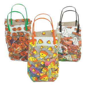 9 1/2" X 5 1/4" X 12" Medium Halloween Pattern Plastic Goody Bags - 36 Pc.<Oriental Trading Cheap