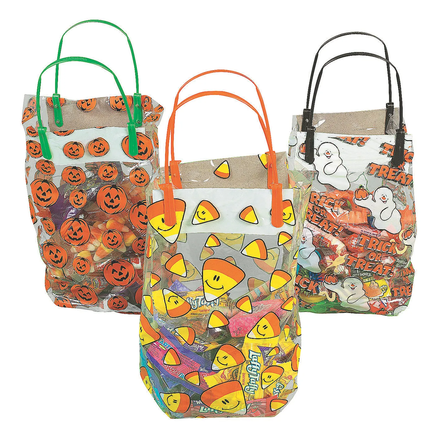 x___x__medium_halloween_0.webp 9 1/2" X 5 1/4" X 12" Medium Halloween Pattern Plastic Goody Bags - 36 Pc.<Oriental Trading Cheap