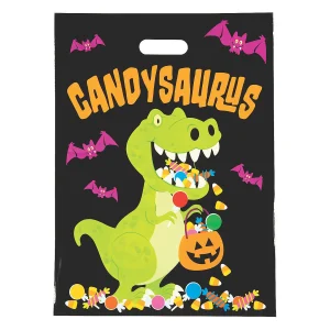 12 1/2" X 17" Bulk 50 Pc. Candysaurus Trick-Or-Treat Plastic Goody Bags<Oriental Trading Store