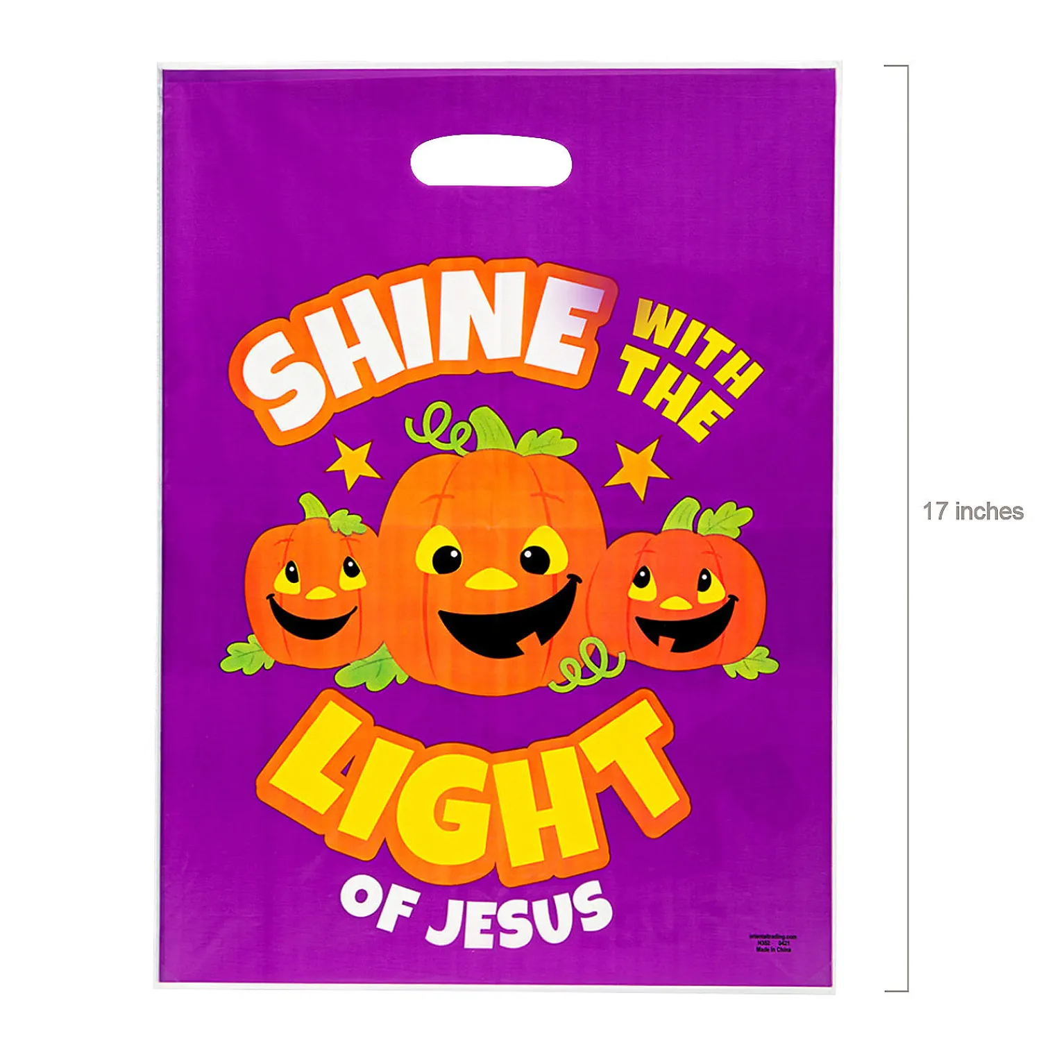 x__bulk__pc_christian_p_1-3.webp 12 1/2" X 17" Bulk 50 Pc. Christian Pumpkin Trick-Or-Treat Plastic Goody Bags<Oriental Trading Discount