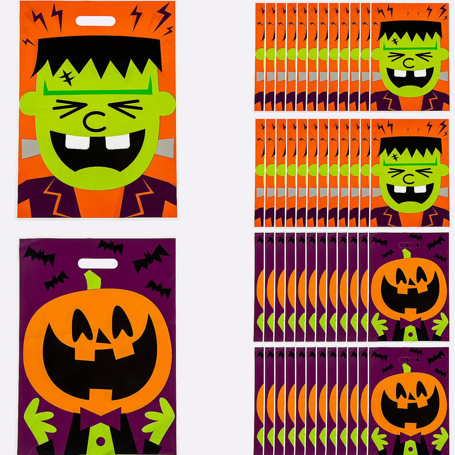 x__bulk__pc_halloween_c_0-1.webp 12 1/2" X 17" Bulk 50 Pc. Halloween Character Plastic Trick-Or-Treat Goody Bags<Oriental Trading Cheap