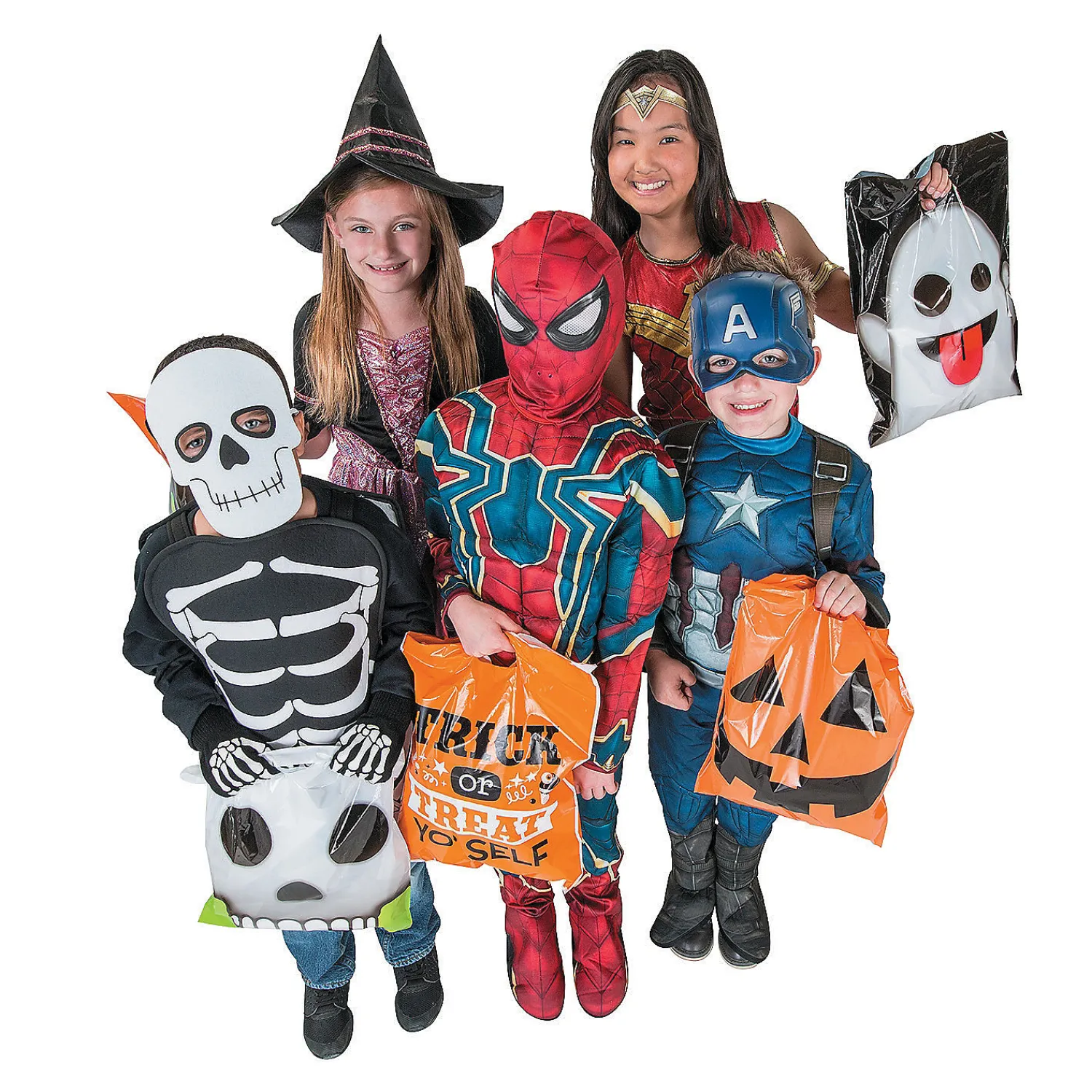 x__bulk__pc_large_hallo_4-1.webp 12 1/2" X 17" Bulk 50 Pc. Large Halloween Emoji Face Trick-Or-Treat Plastic Goody Bags<Oriental Trading Fashion