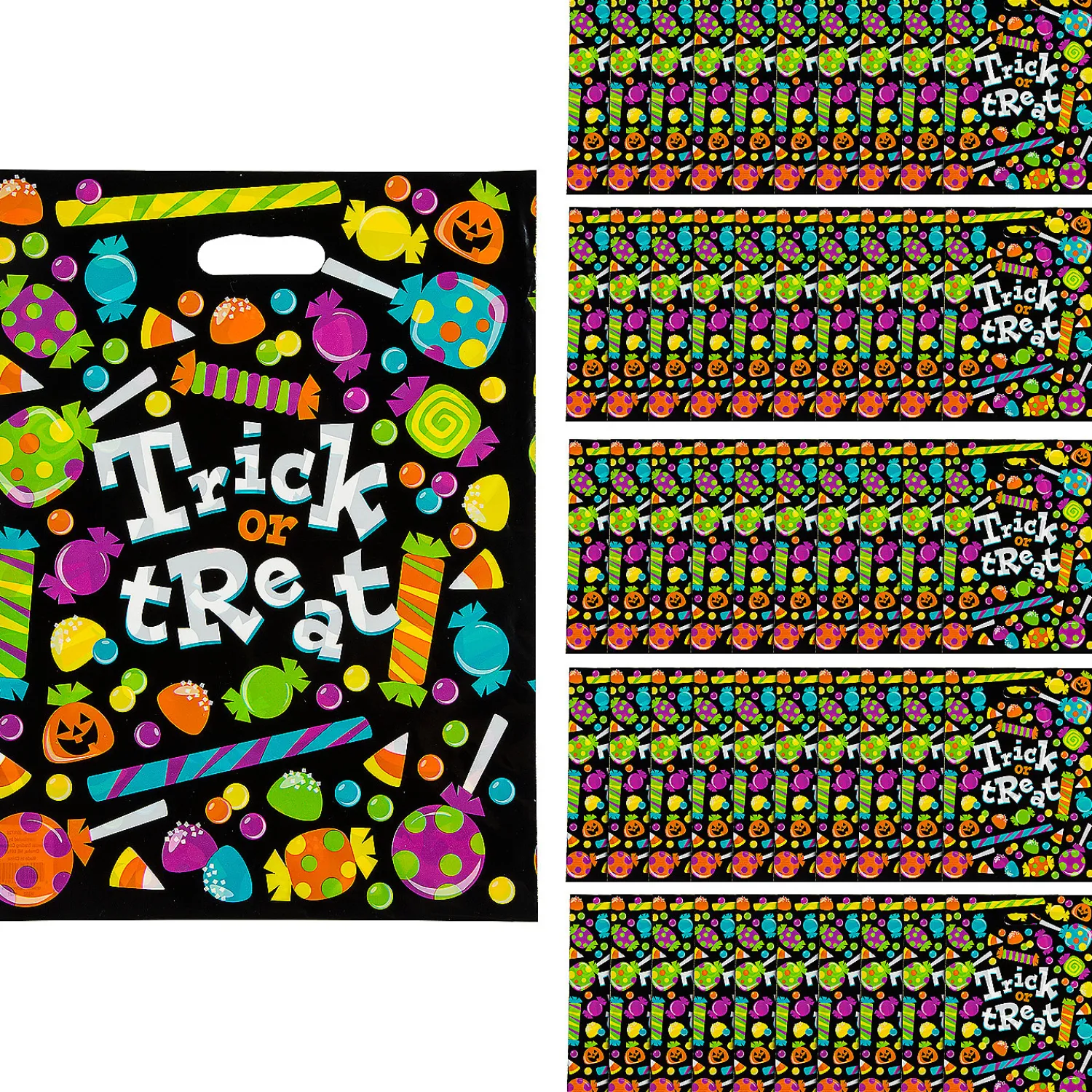 x__bulk__pc_large_sweet_0-2.webp 12 1/2" X 17" Bulk 50 Pc. Large Sweet Halloween Trick-Or-Treat Plastic Goody Bags<Oriental Trading Clearance