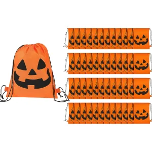 12" X 15" Bulk 50 Pc. Medium Jack-O'-Lantern Nonwoven Drawstring Bags<Oriental Trading Fashion
