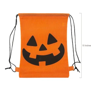 12" X 15" Bulk 50 Pc. Medium Jack-O'-Lantern Nonwoven Drawstring Bags<Oriental Trading Fashion