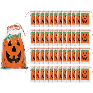 2 3/4" X 4" Bulk 144 Pc. Mini Jack-O'-Lantern Paper Drawstring Treat Bags<Oriental Trading Cheap