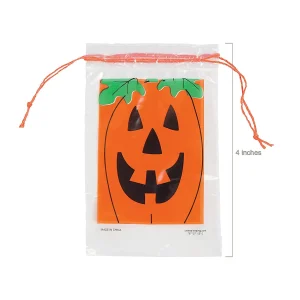 2 3/4" X 4" Bulk 144 Pc. Mini Jack-O'-Lantern Paper Drawstring Treat Bags<Oriental Trading Cheap