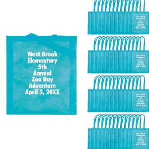 15" X 17" Bulk 300 Pc. Personalized Large Light Blue Nonwoven Tote Bags<Oriental Trading Best Sale