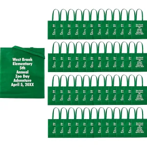 15" X 17" Bulk 300 Pc. Personalized Large Green Nonwoven Tote Bags<Oriental Trading Cheap