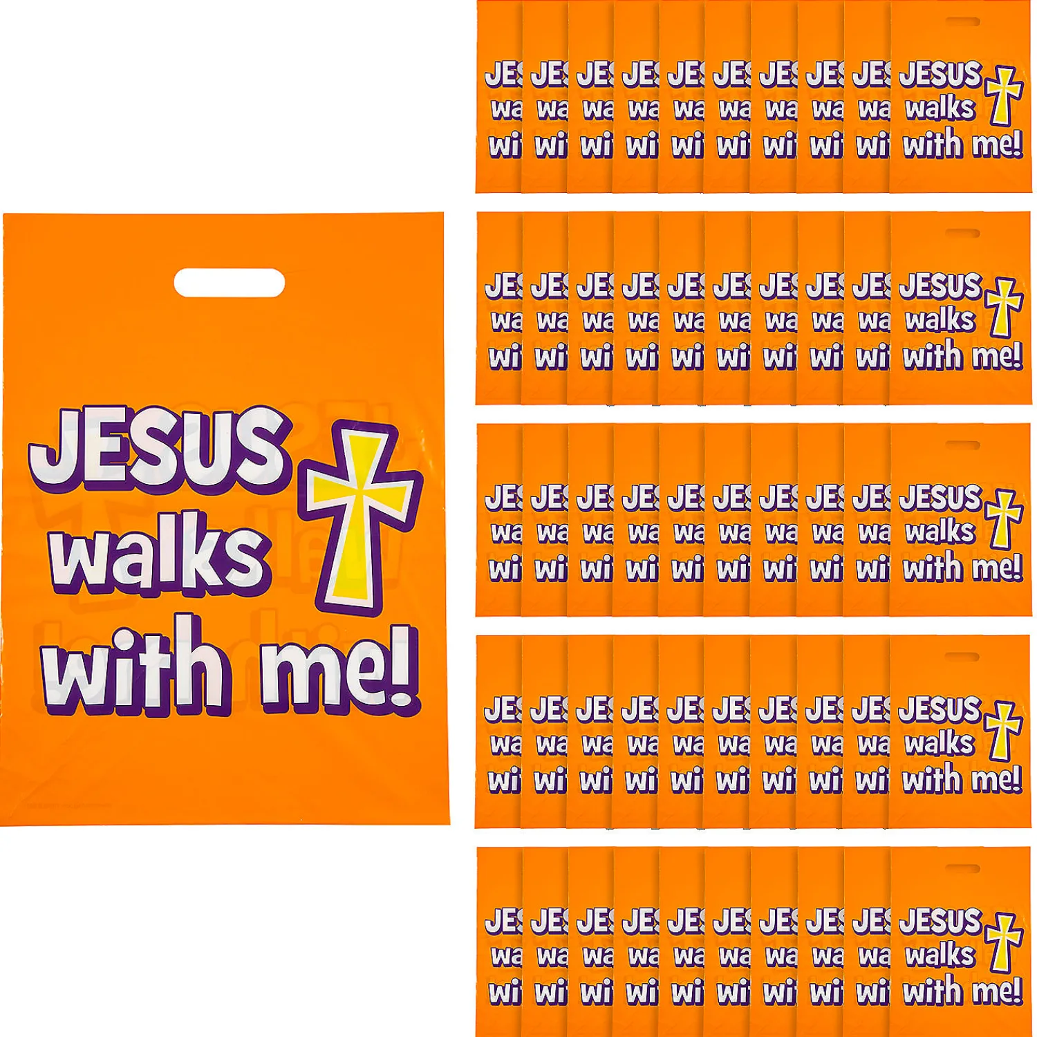 x__bulk__pc_walk_safely_0-1.webp 12 1/2" X 17" Bulk 50 Pc. Walk Safely With Jesus Goody Bags<Oriental Trading Discount