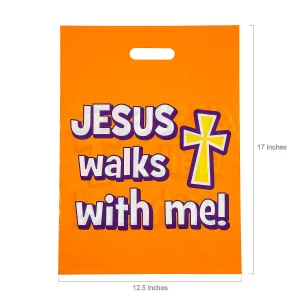 12 1/2" X 17" Bulk 50 Pc. Walk Safely With Jesus Goody Bags<Oriental Trading Discount