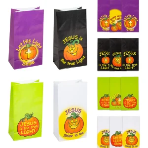5 1/4" X 10" Christian Pumpkin Treat Bags - 12 Pc.<Oriental Trading Cheap