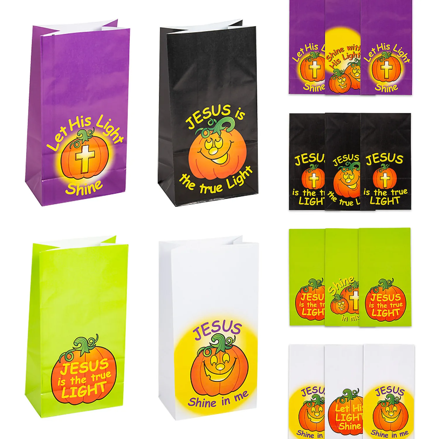 x__christian_pumpkin_tr_0.webp 5 1/4" X 10" Christian Pumpkin Treat Bags - 12 Pc.<Oriental Trading Cheap
